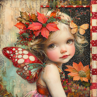 Christmas Fairy, DCO-102138, Sign For Wreath, 10x10in Metal Sign